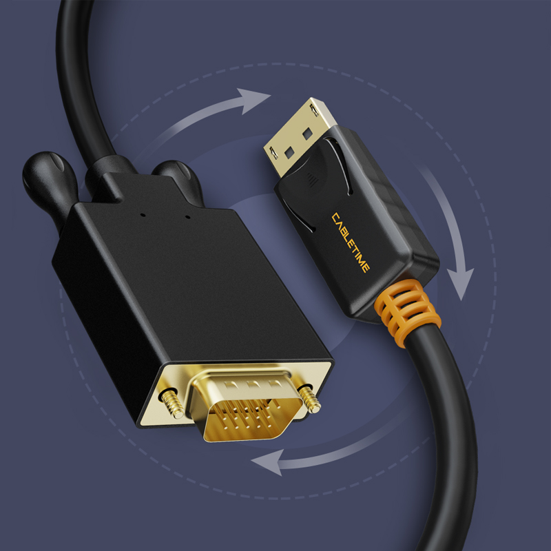 Cable CABLETIME CD35K DisplayPort a VGA 1.8 Mts