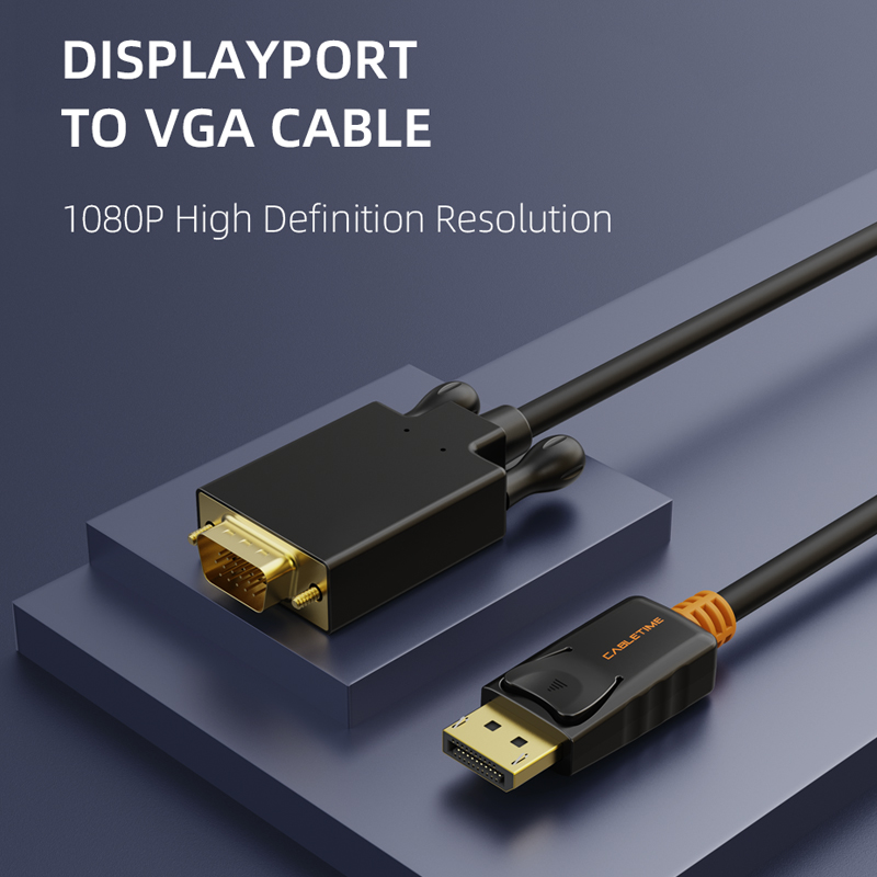 Cable CABLETIME CD35K DisplayPort a VGA 1.8 Mts