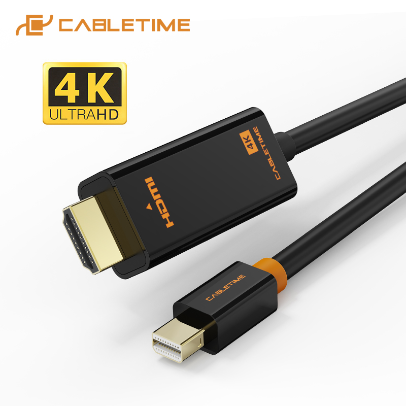 Cable CABLETIME CD51K Mini DisplayPort a HDMI 1080P 60Hz 1.8 Mts