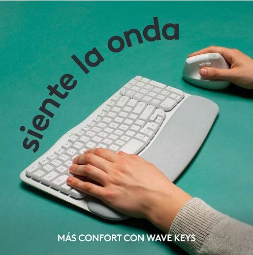 Combo Logitech Teclado Ergo Wave + Mouse Lift Vertical Ergonomic Wireless