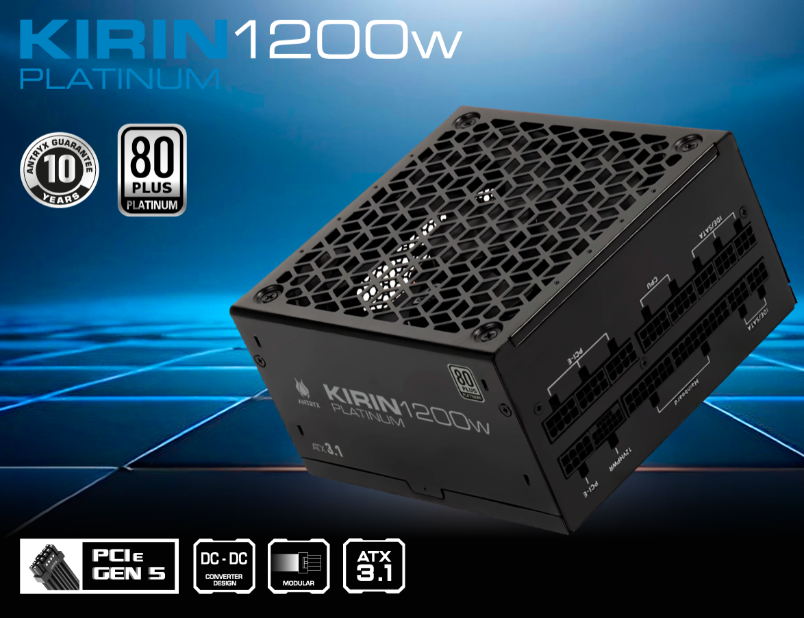 Fuente Antryx 1200W Kirin 80 Plus Platinum Modular ATX3.1 PCIE 5.0 (XPH1200-A)