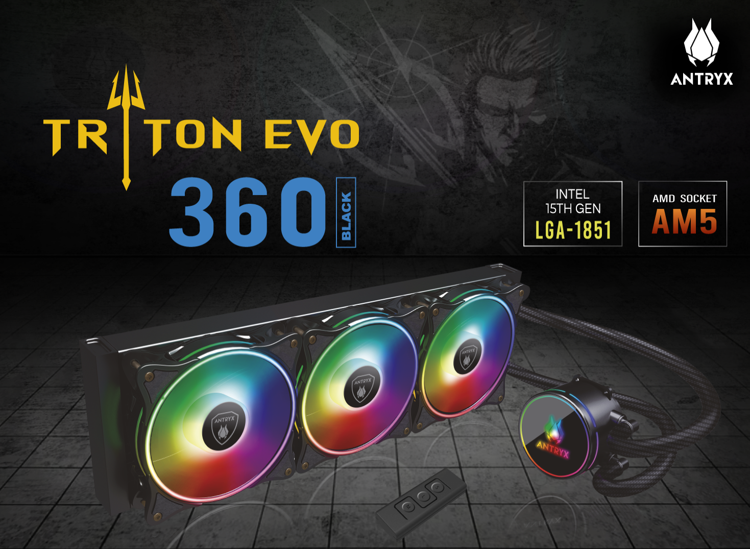 Cooler CPU Antryx Triton EVO 360 ARGB Enfriamiento liquido Negro (AWC-TE360K)