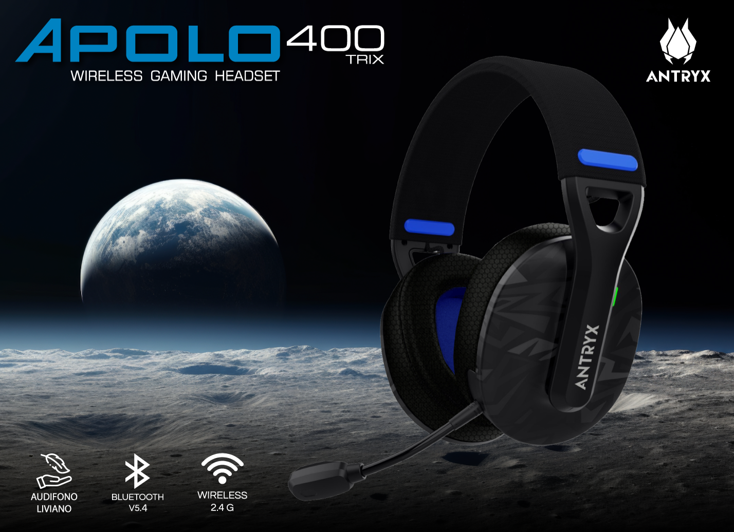 Audífono Gaming Antryx Apolo 400 Trix Bluetooth